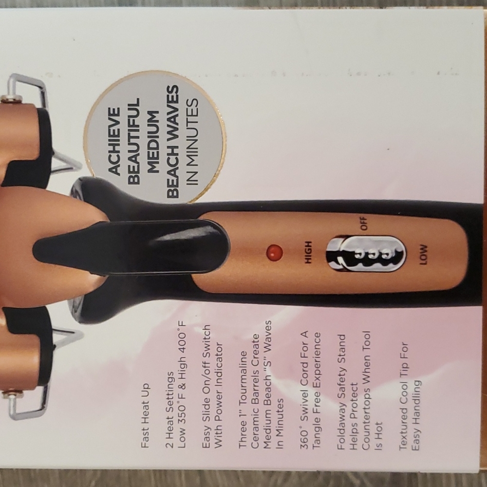 Vivitar Simply Beautiful 1" Barrel × 3 Hair Waver New - Picture 2 of 3